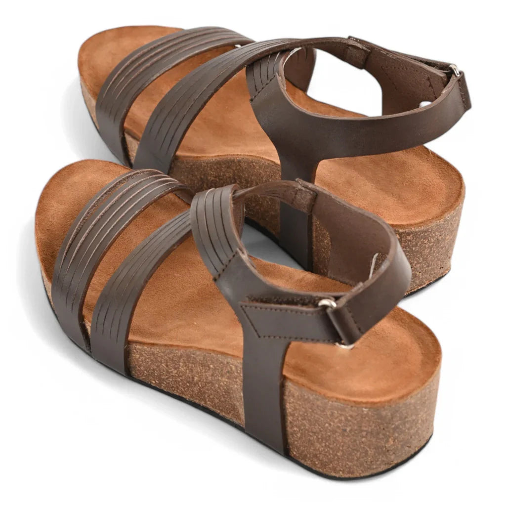 Vigo Cork Wedge in Brown