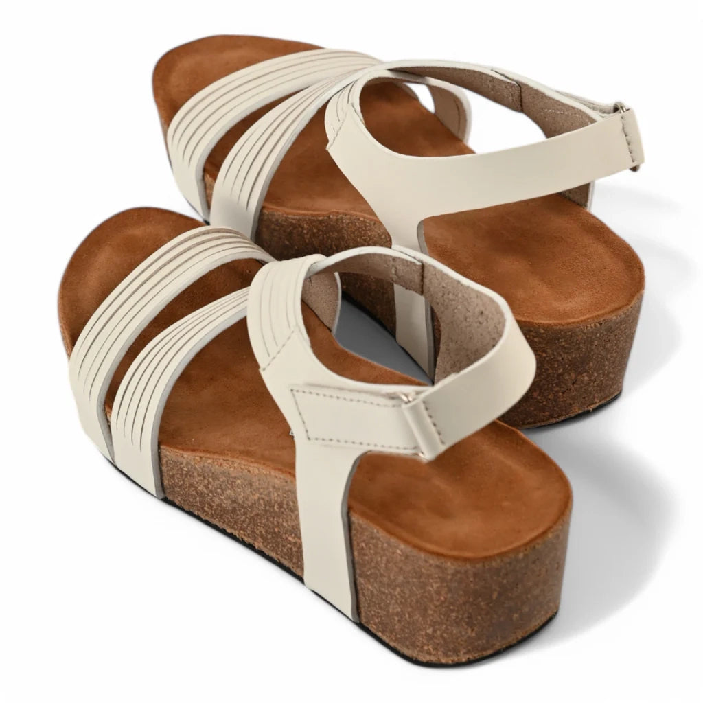 Vigo Cork Wedges in White for Women