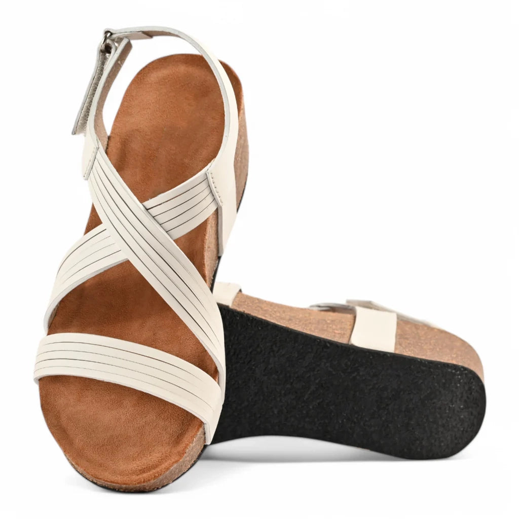 Vigo Cork Wedges in White for Women