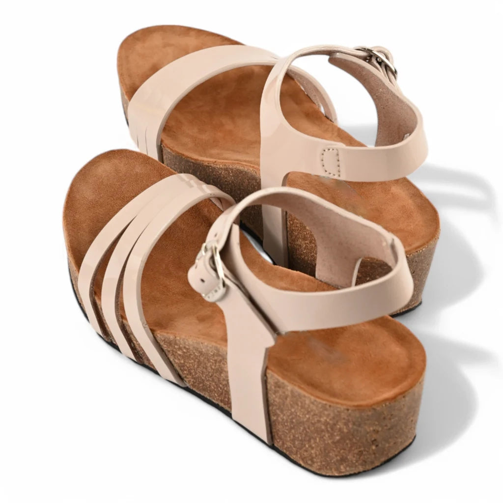 Madrid Cork Wedges in Beige for Women