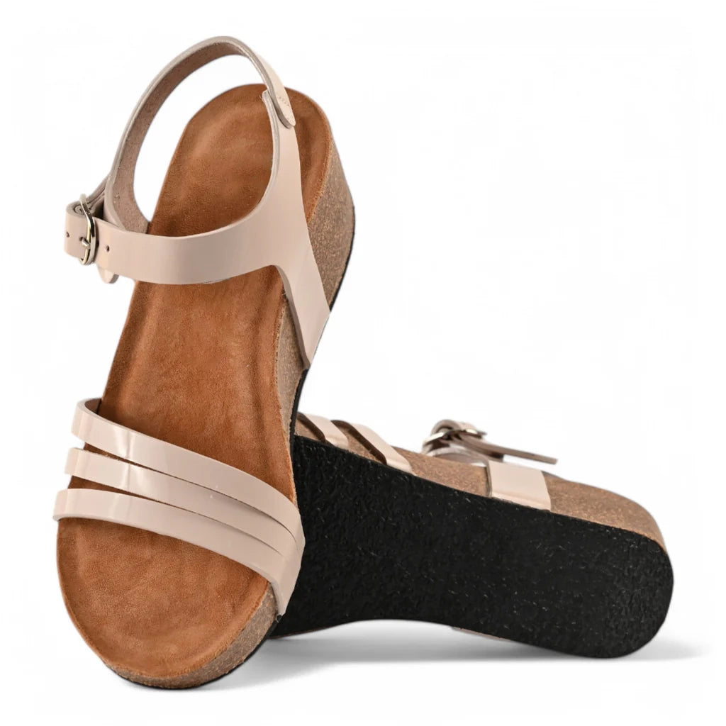 Madrid Cork Wedges in Beige for Women