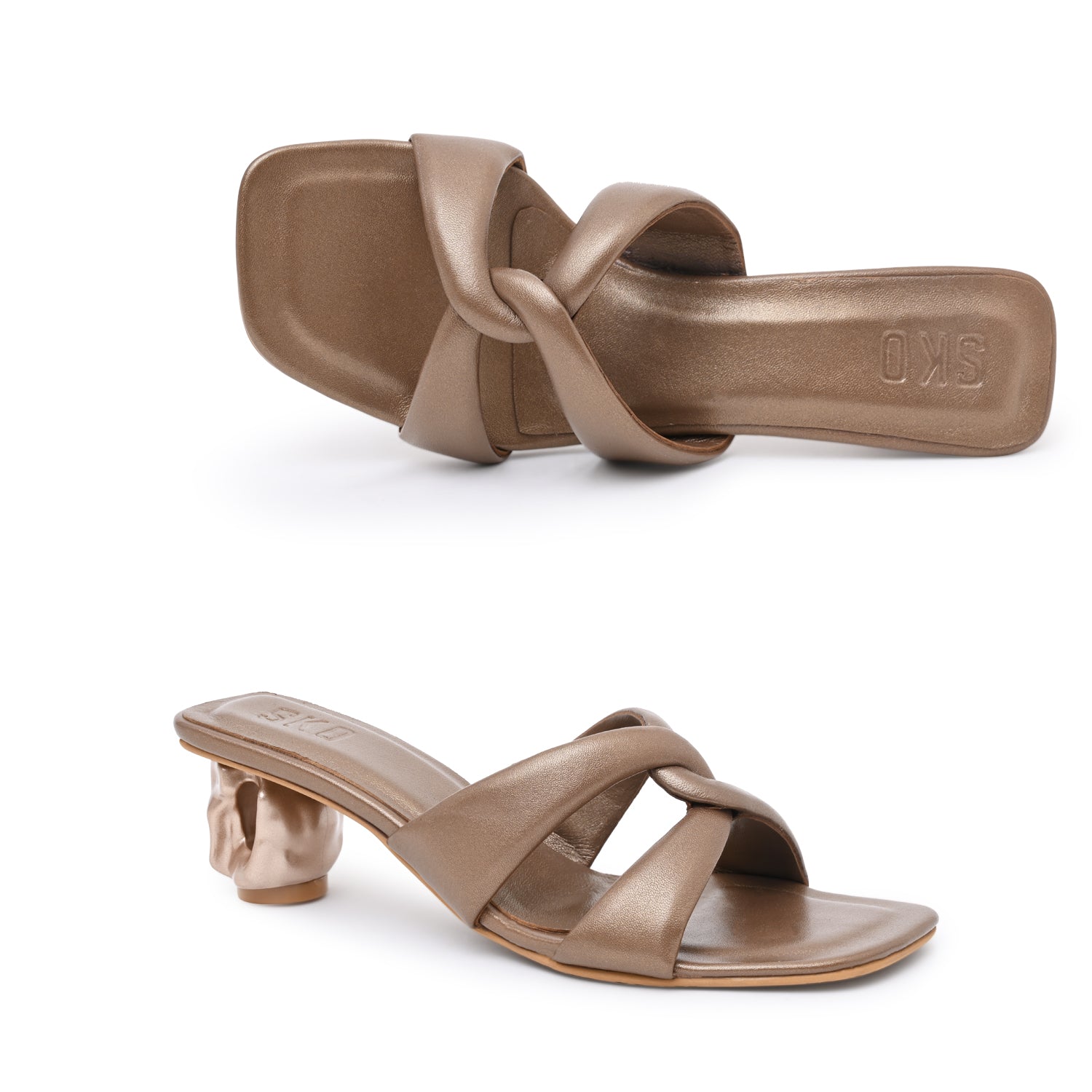 Arya Bronze Heels For Women