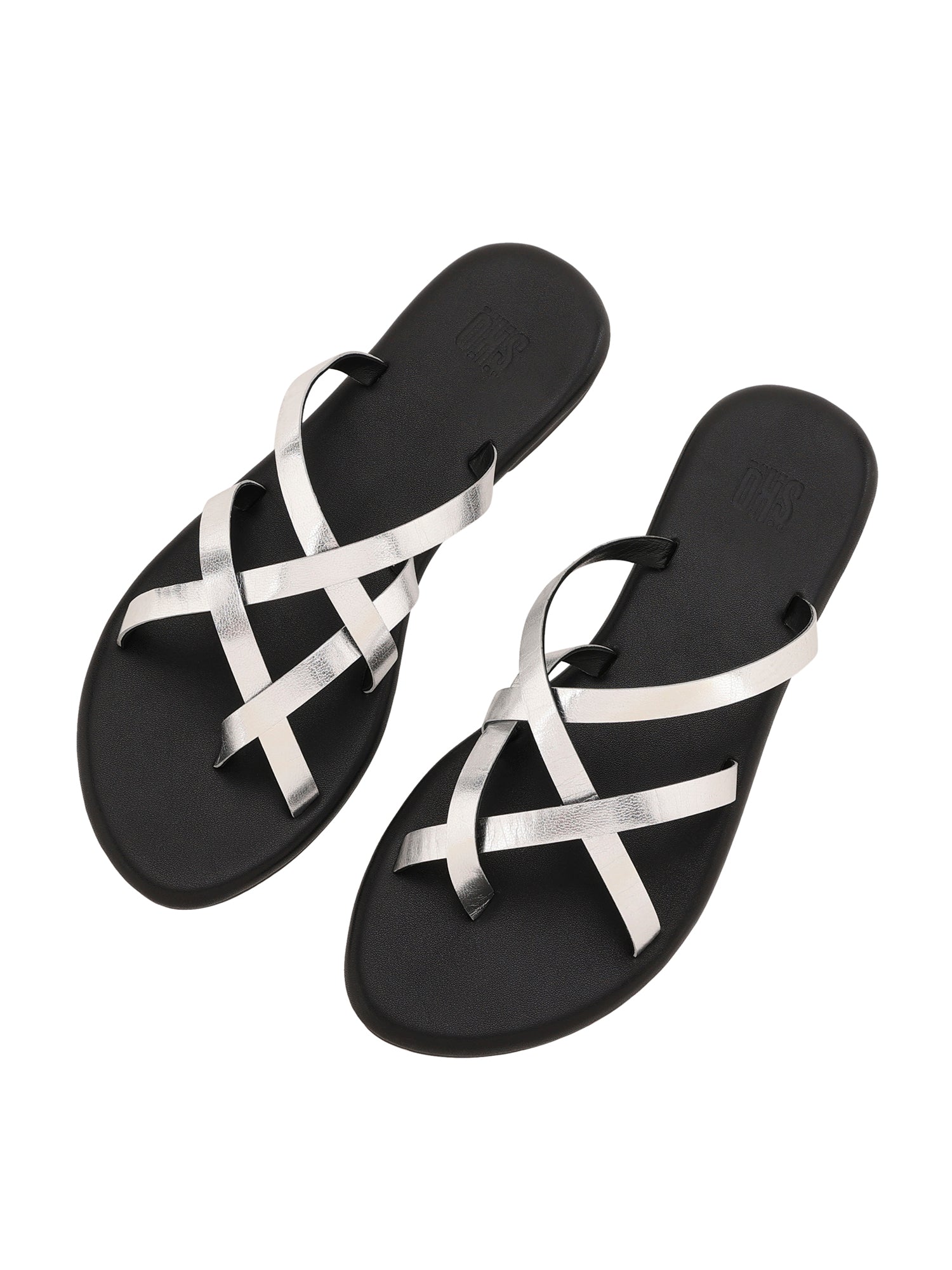Salvadore Flat Sandals in Silver