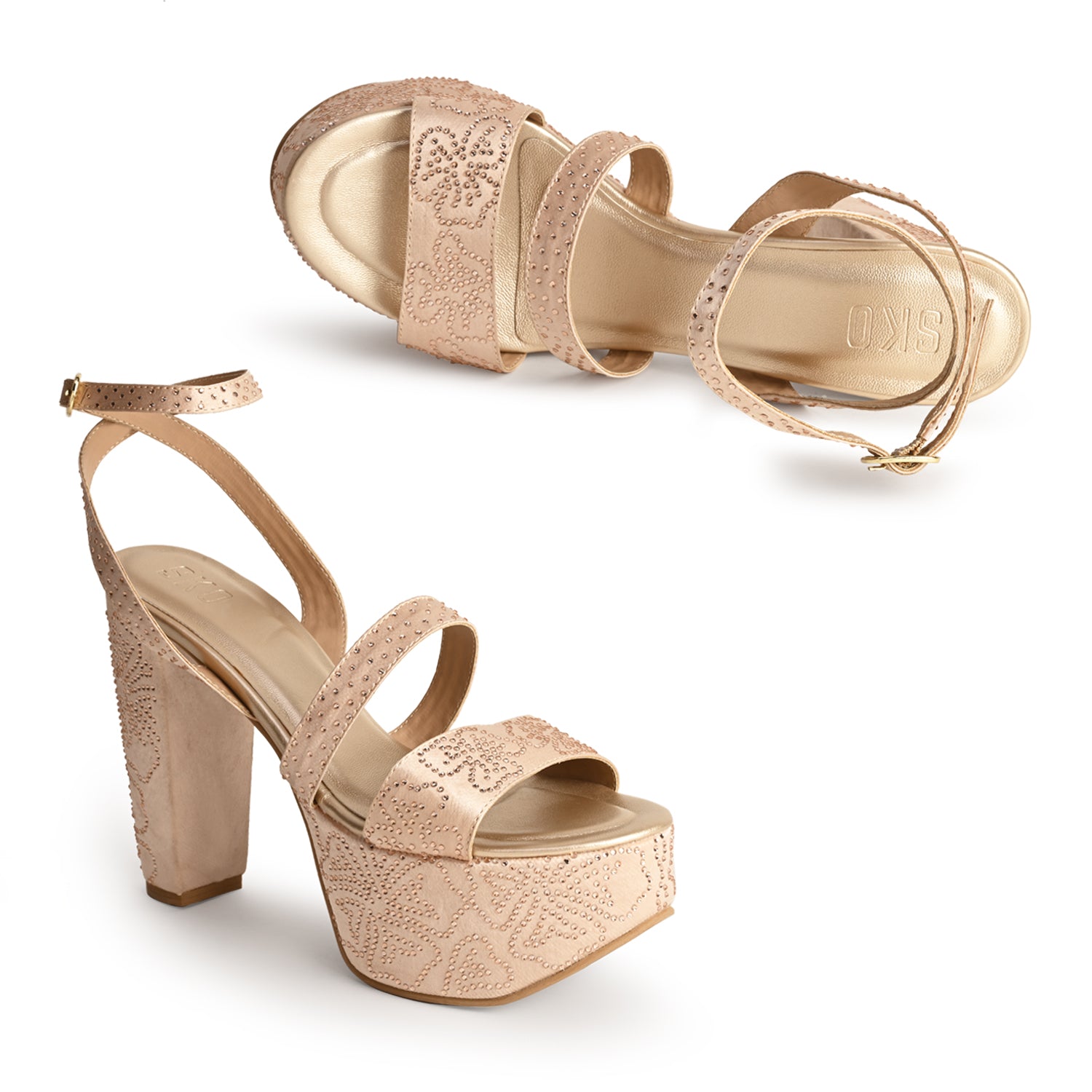 Rose gold platform shoes on sale