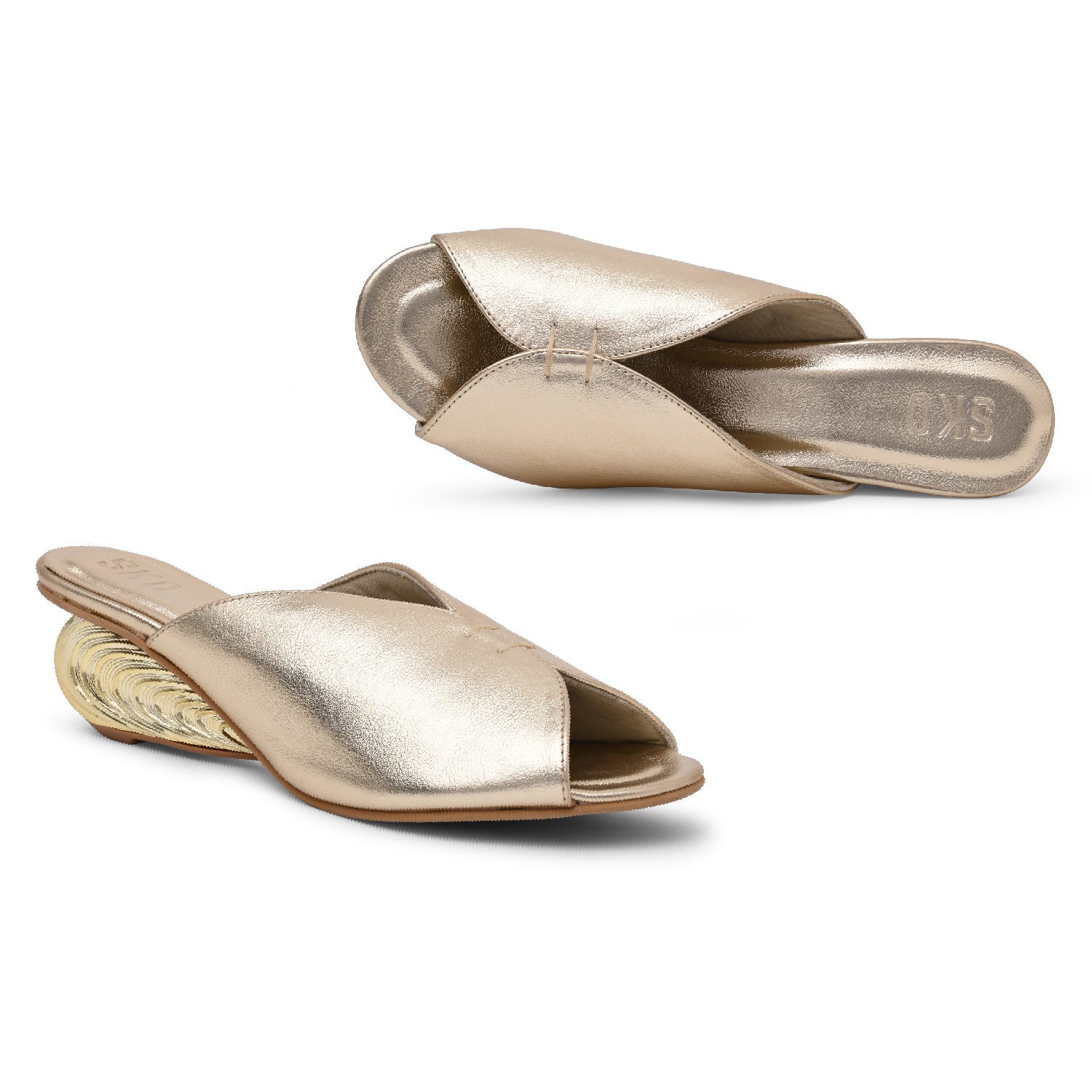 DribletX Gold Heels For Women