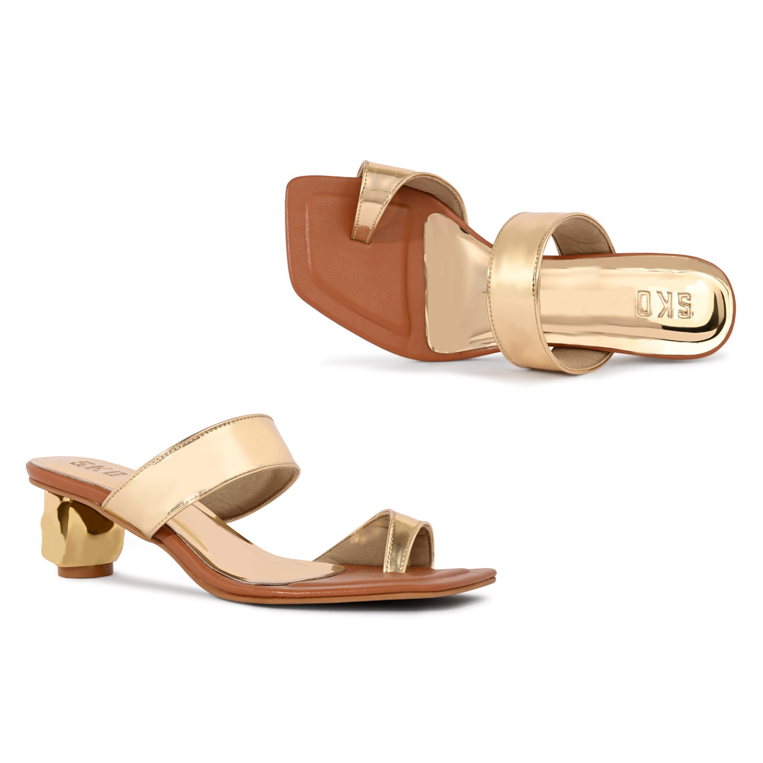 Dahlia Gold Heels For Women