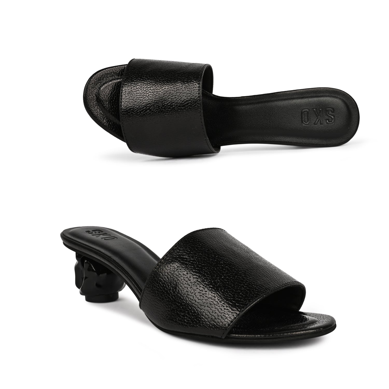 Rose Black Heels For Women