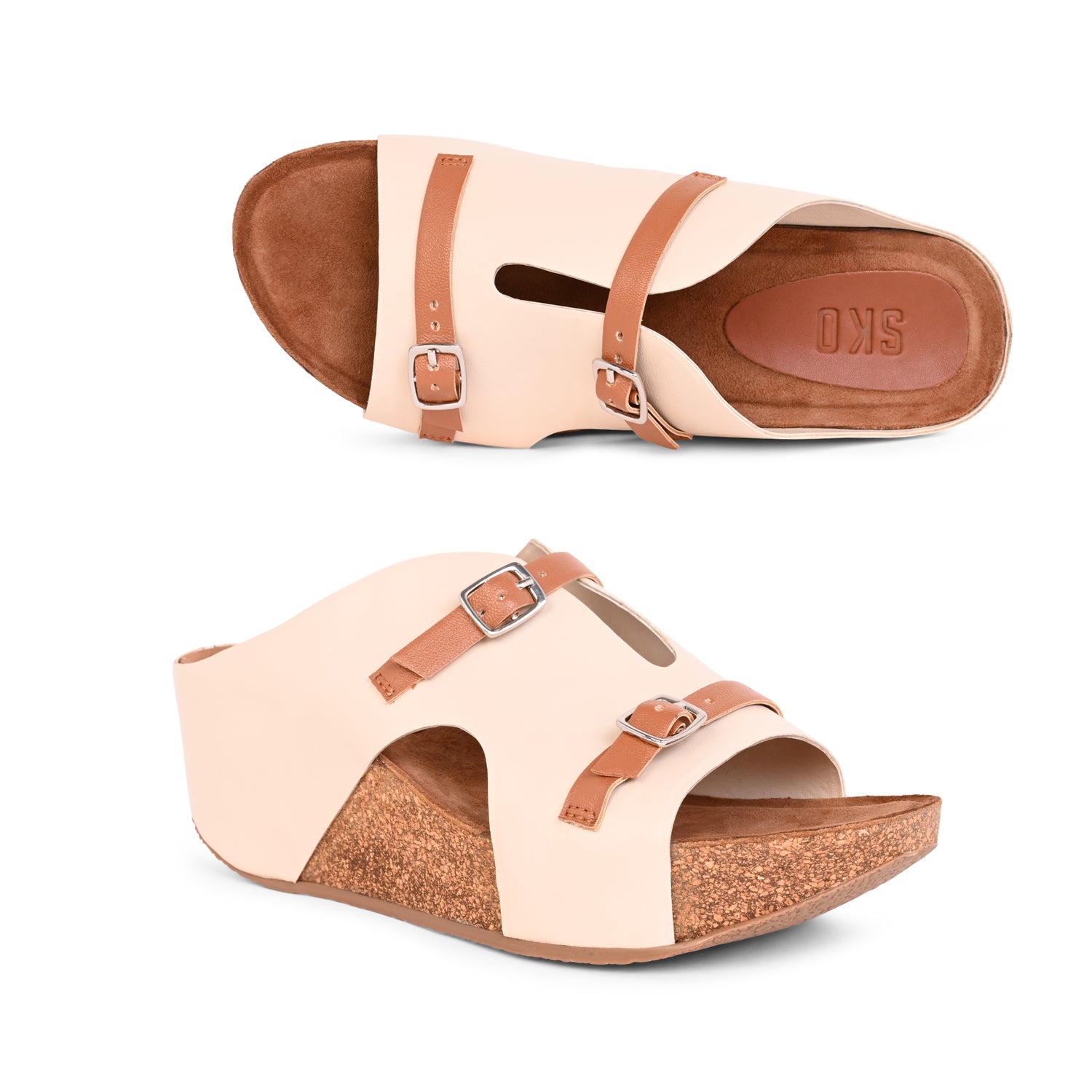 Seville Cork Wedges in Silver for Women