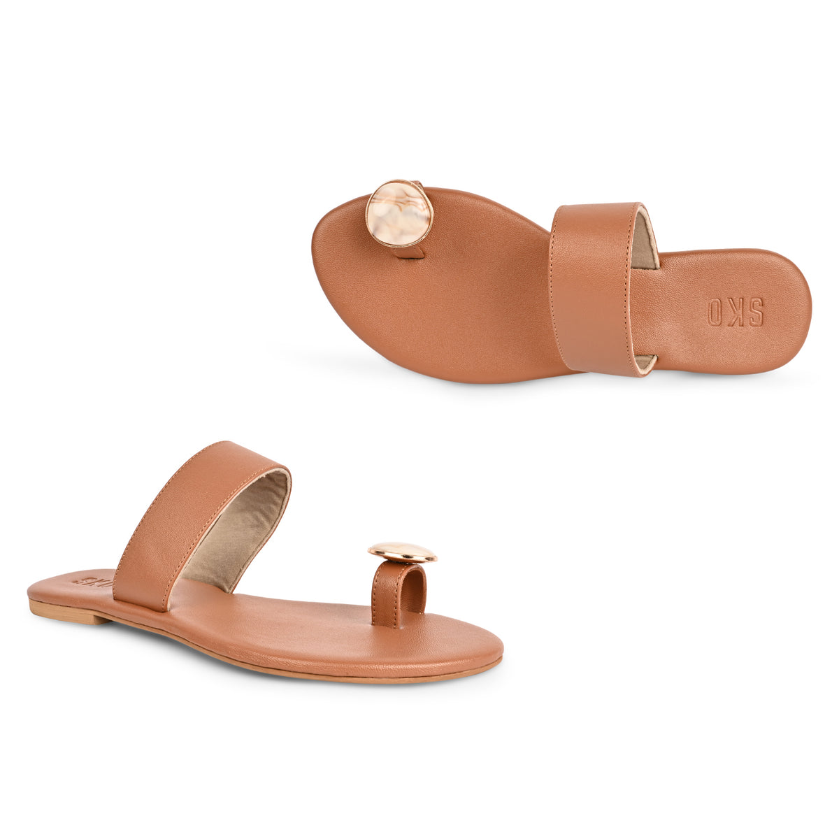 Larissa Tan Flat Sandals