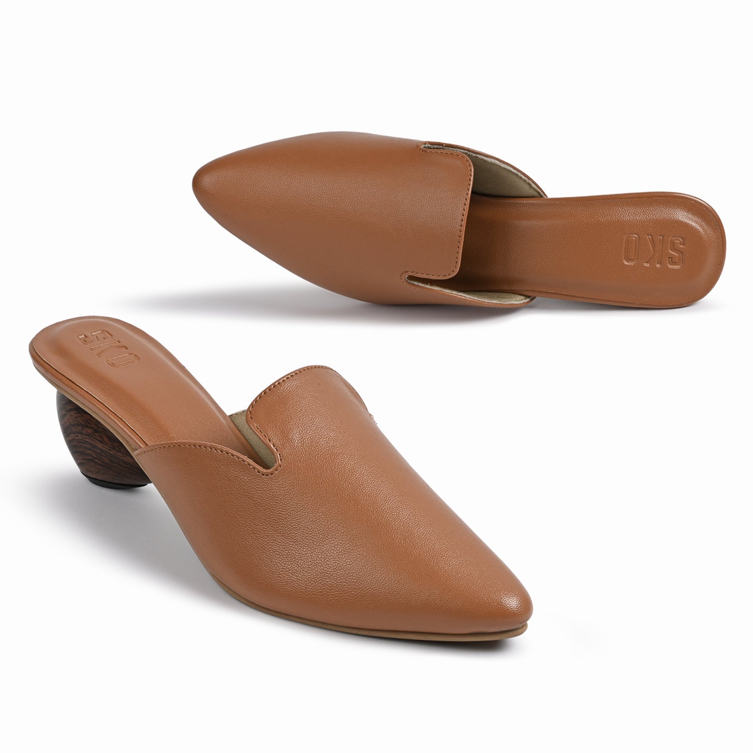 Cobble Mule Heels in Tan