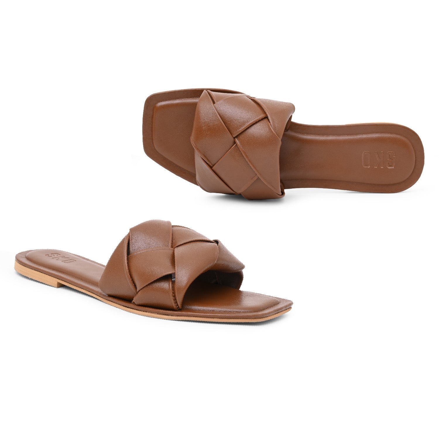 Messina Flat Sandals in Tan