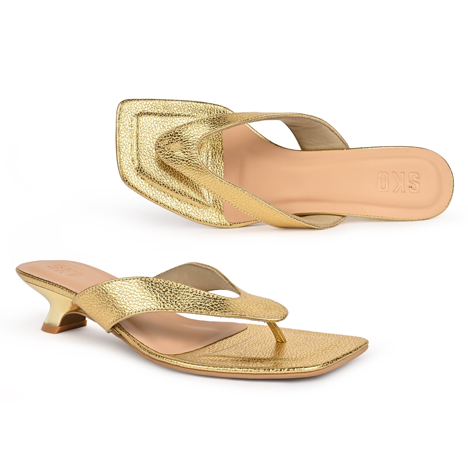 Lana Gold Kitten Heels for Women