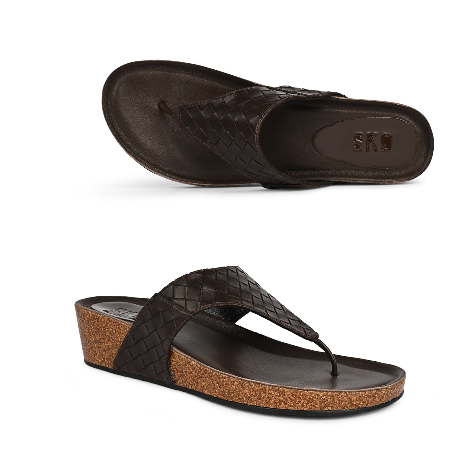 MarbellaX Cork Wedge in Brown