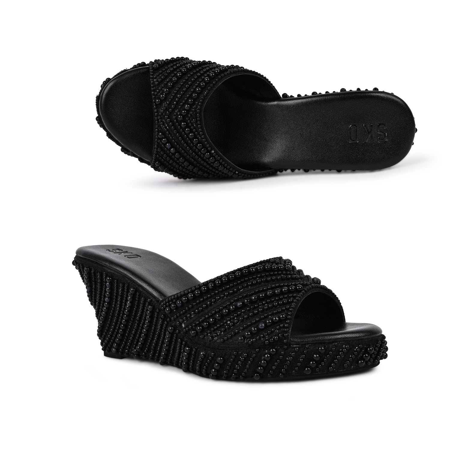 Merjen Black Wedges