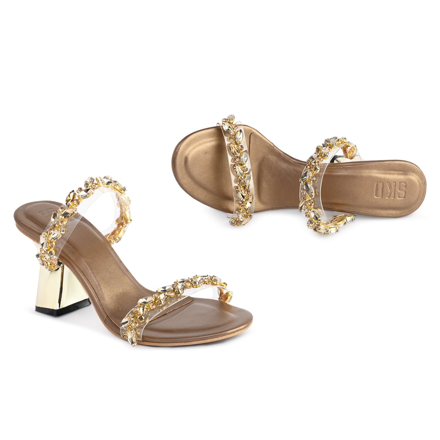 Quartz Gold Heels For Women