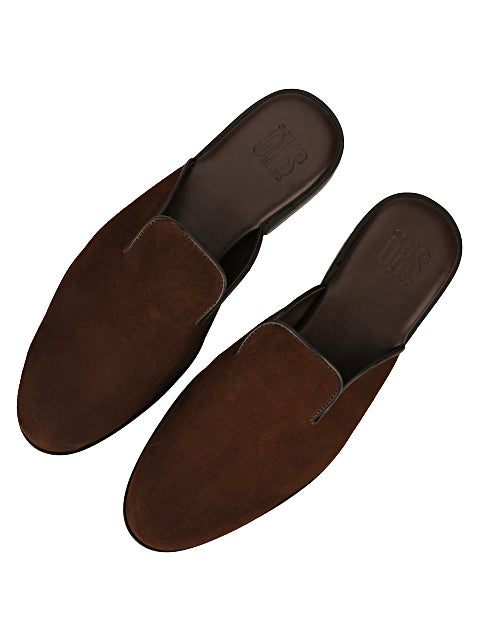 Henry Suede Mules in Brown