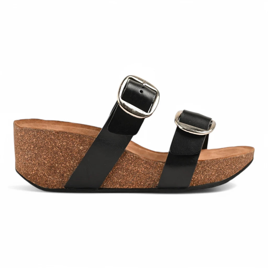 Ibiza Cork Wedges in Black for Women