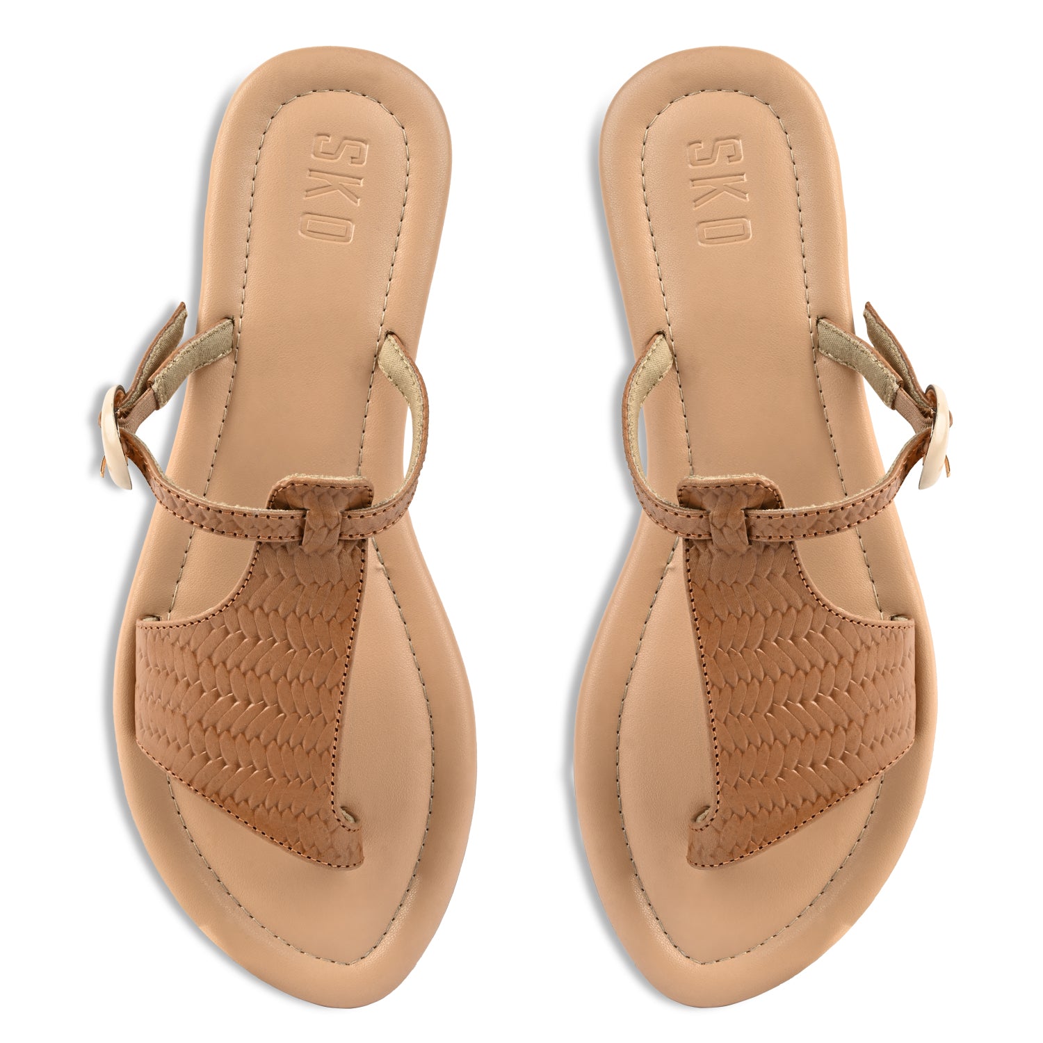 Larissa Tan Flat Sandals For Women