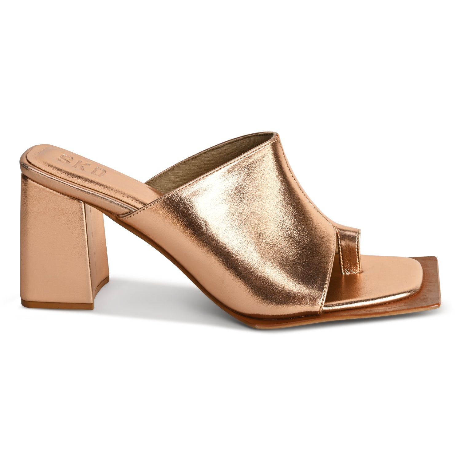Caprice Metallic Rose Gold Heels For Women
