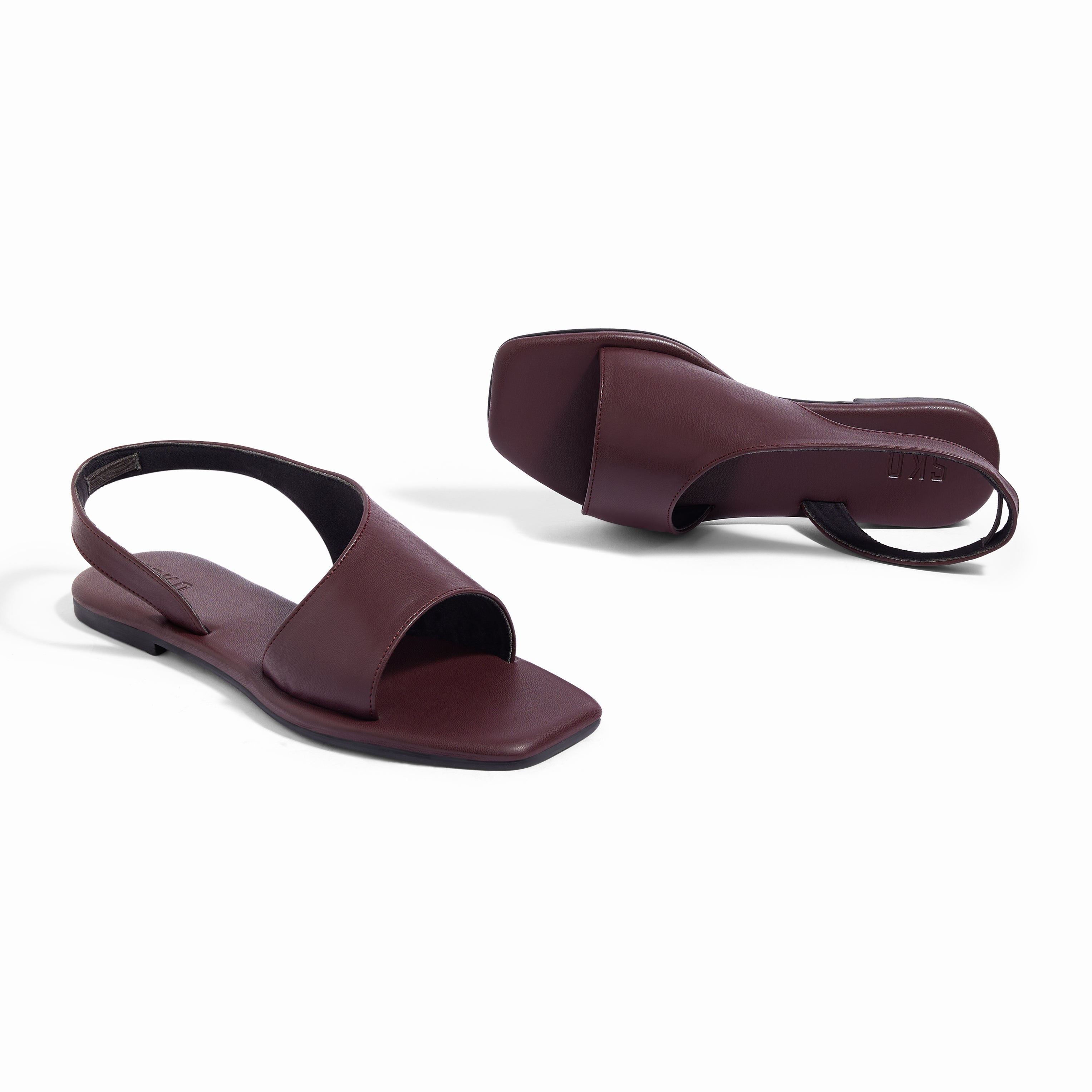 Turin Maroon Flat Sandal
