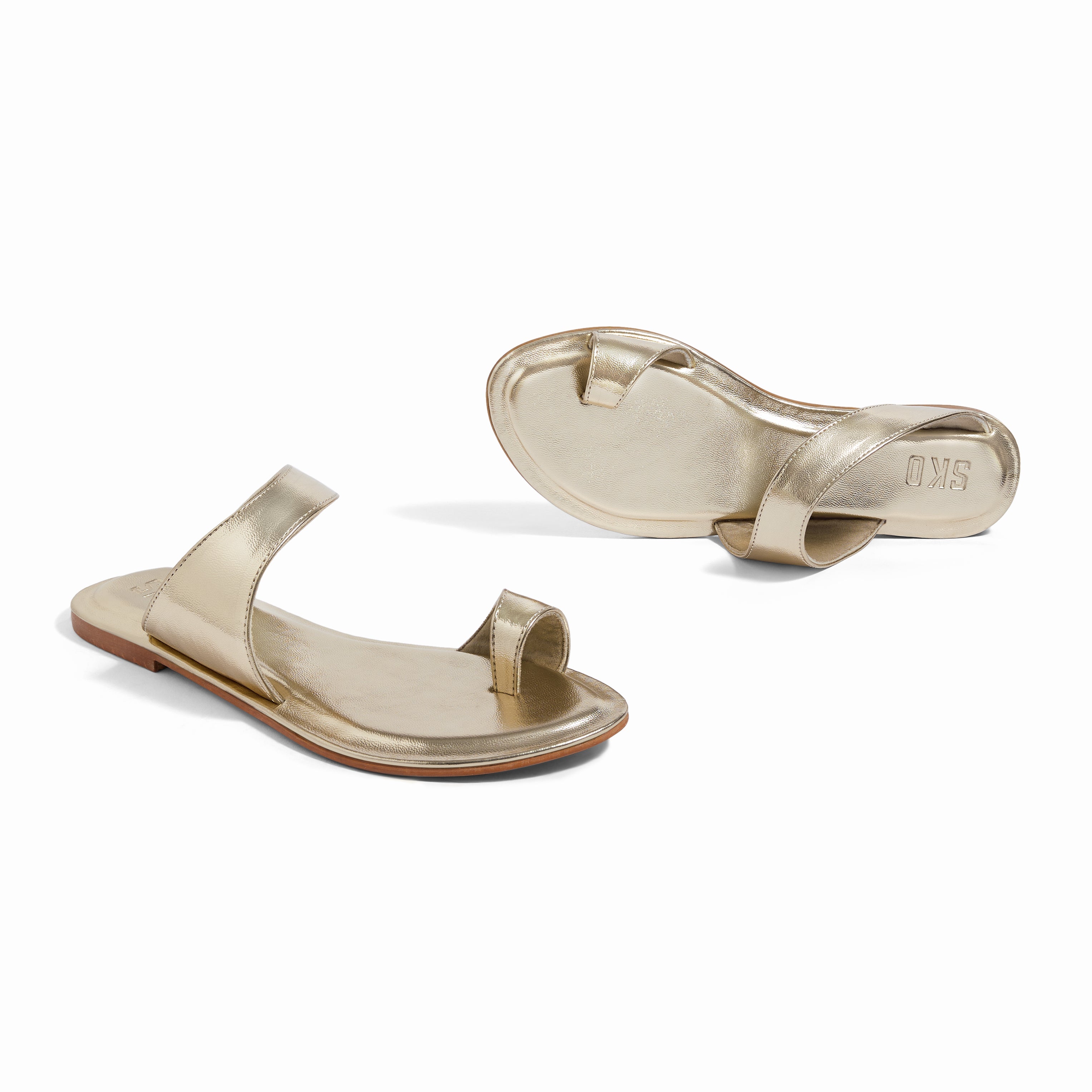 Pisa Gold Flat Sandal
