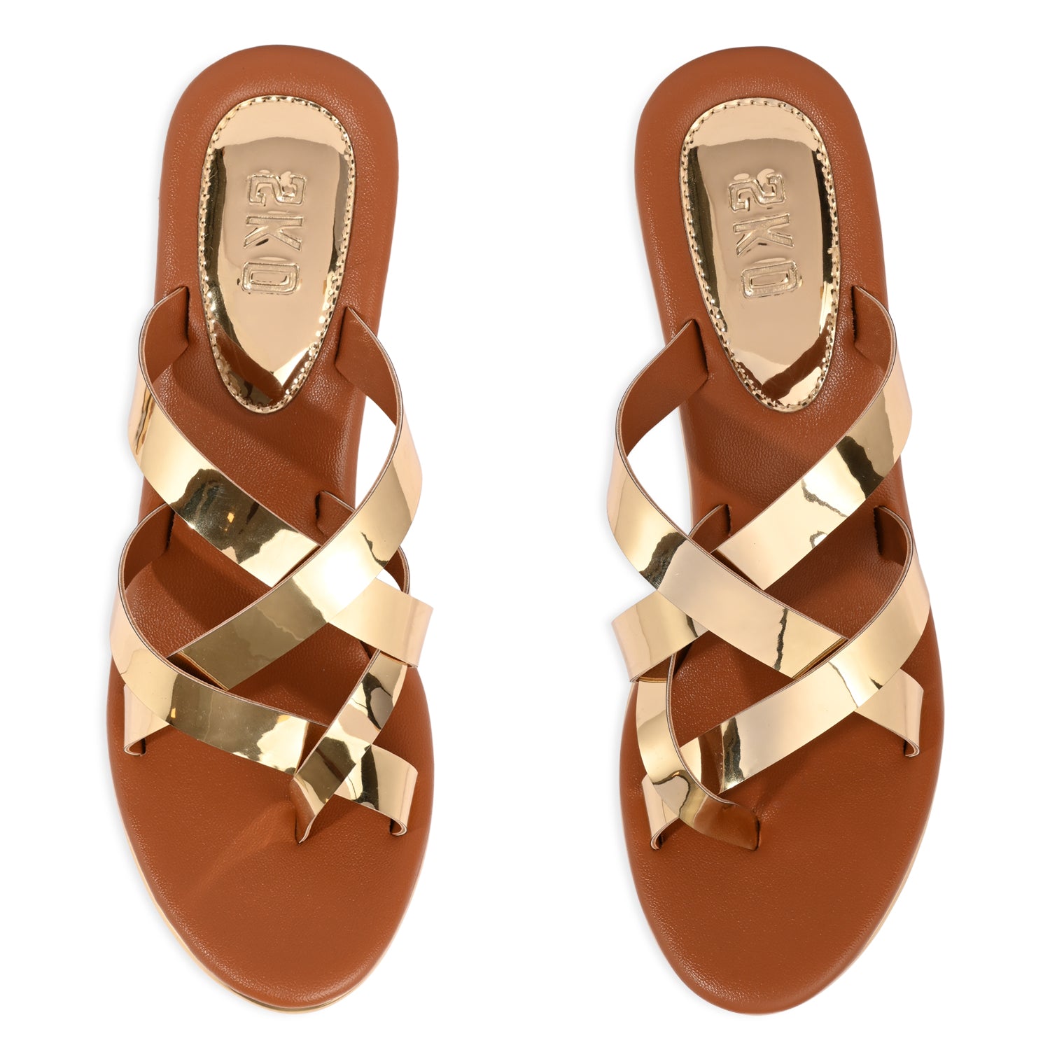 Salvadore Gold Platform Heels For Women