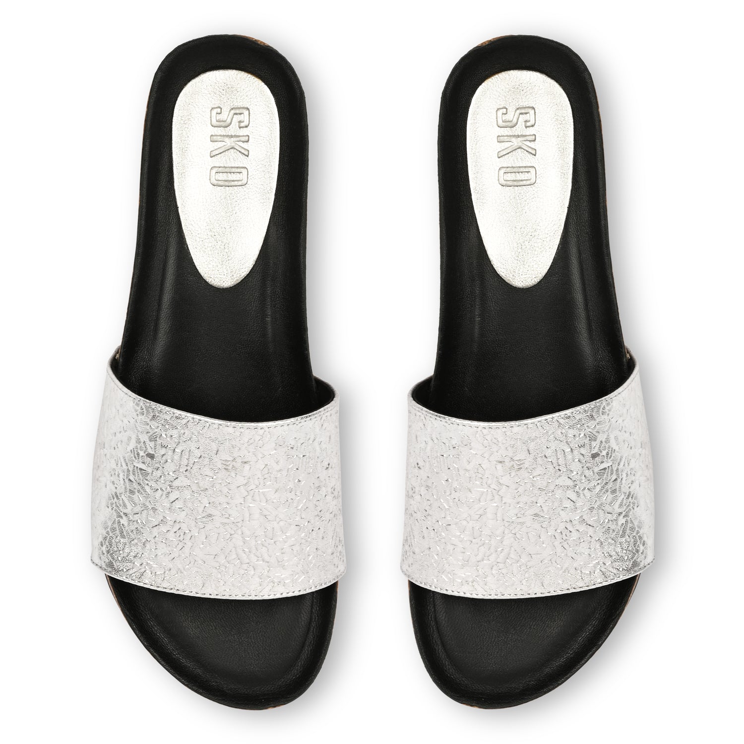 Murcia Cork Wedges in Silver for Women