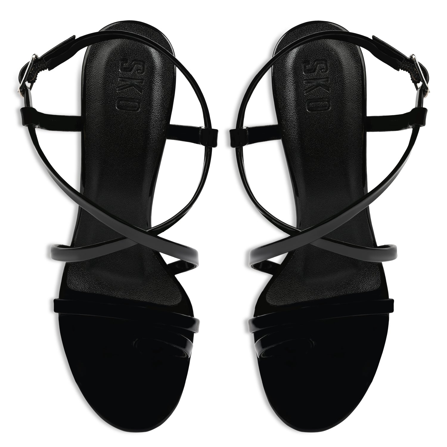Cristalla Black Heels For Women