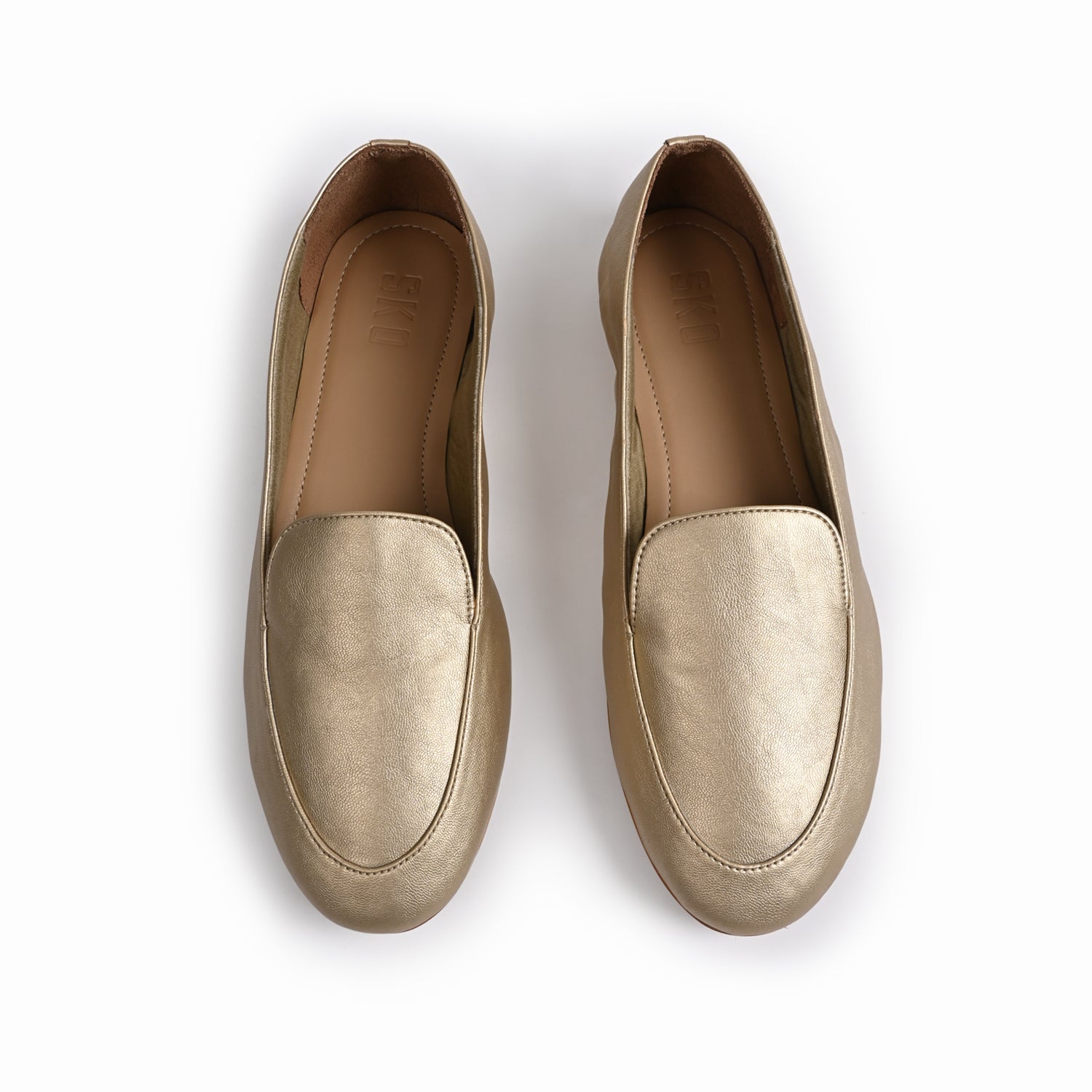 Olivia Gold Loafers For Women