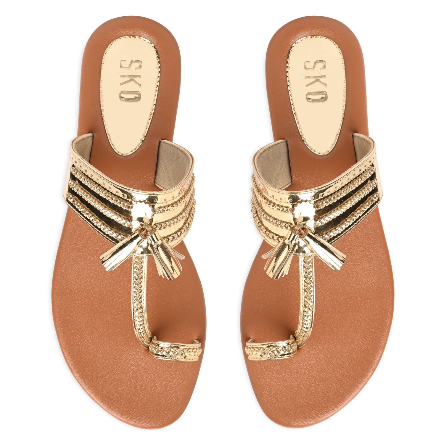 Kolhapuri in Fondi Gold for Women