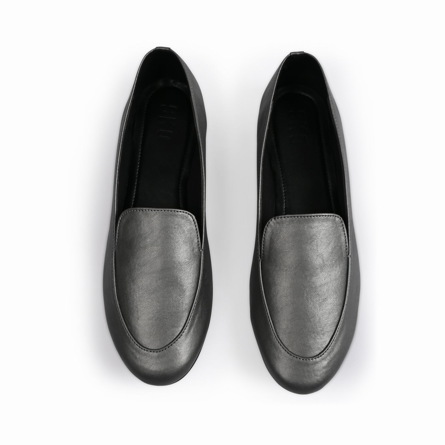 Olivia Gunmetal Silver Loafers For Women