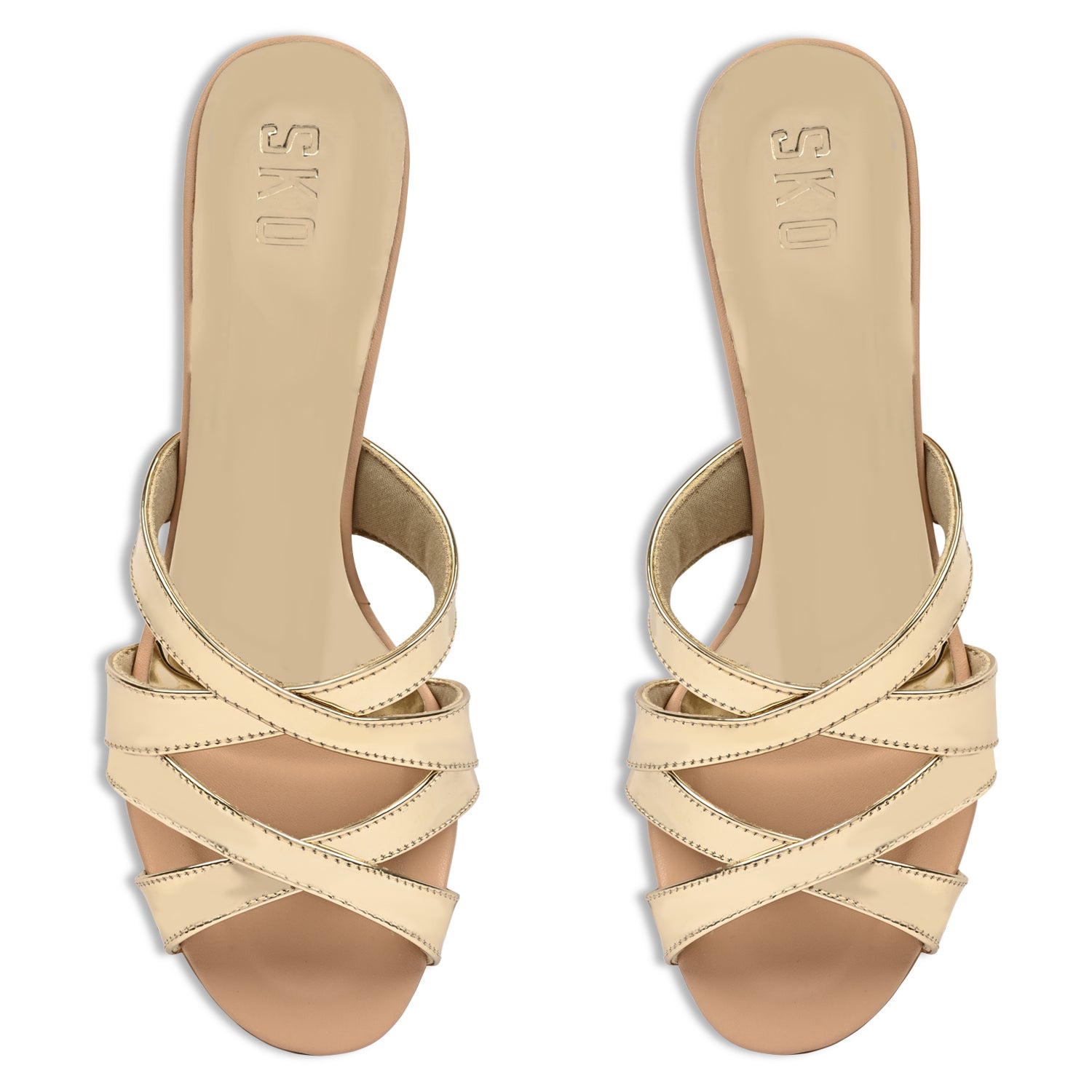 Tina in Gold Patent Heels for Women