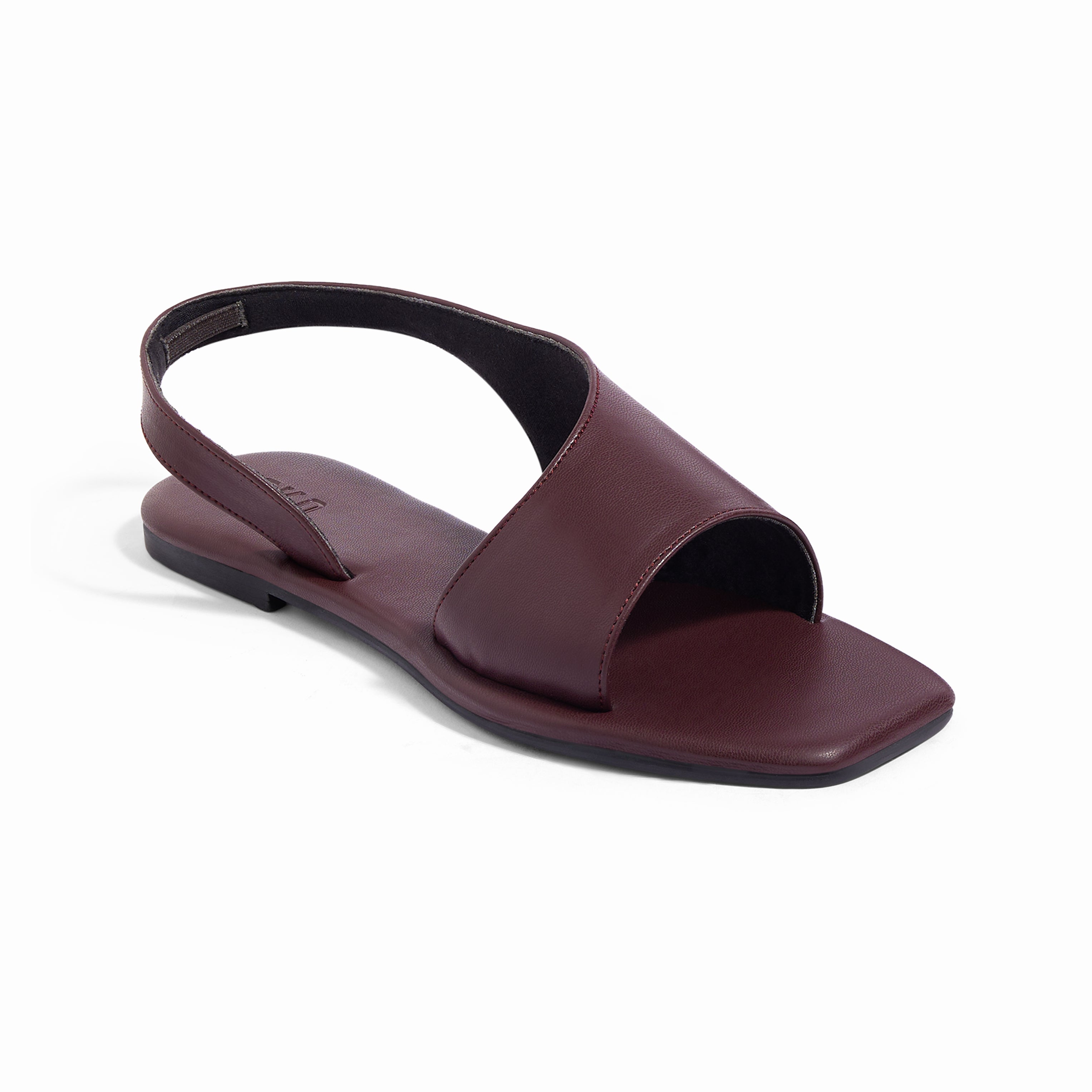 Turin Maroon Flat Sandals For Women