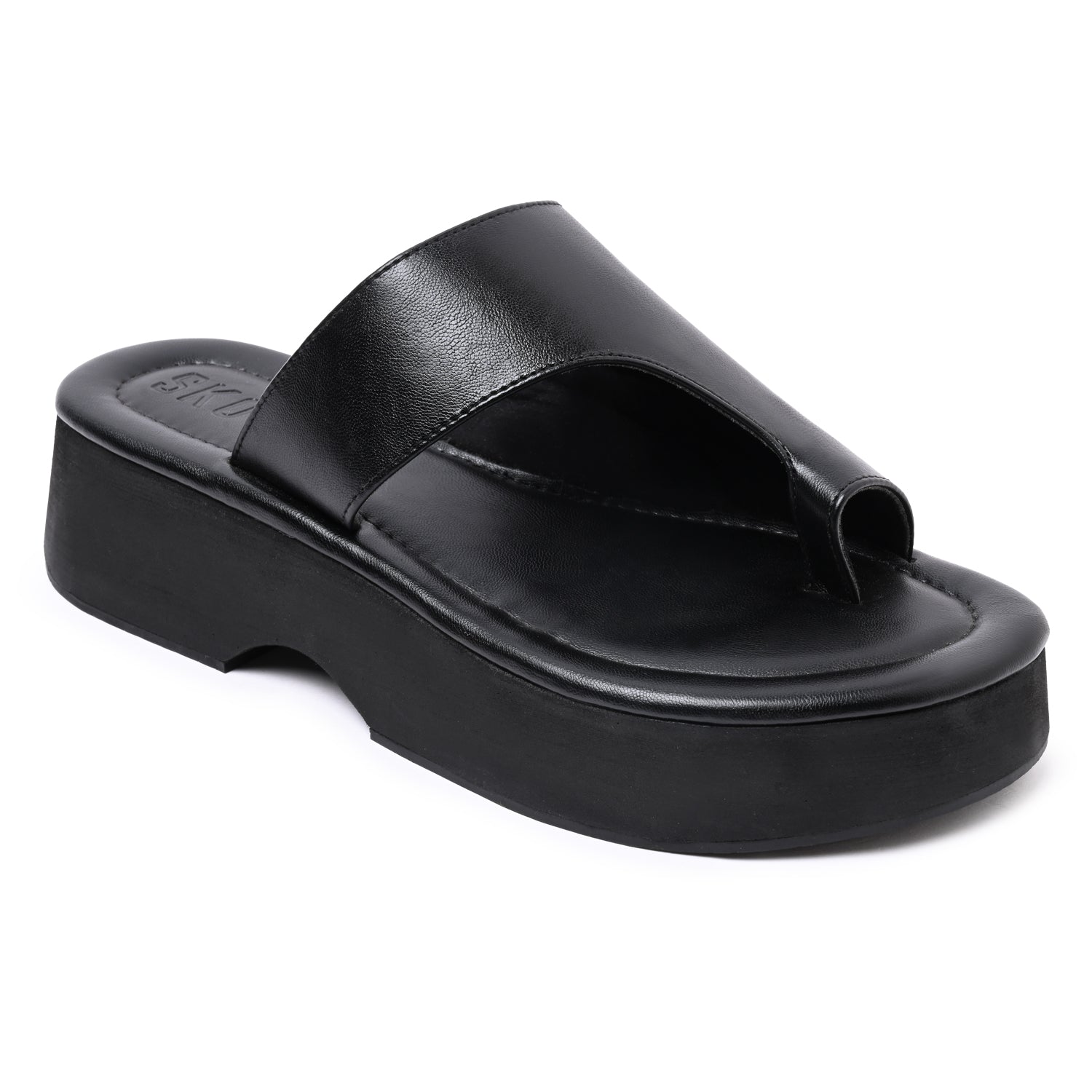AmalfiX Black Platform Sandals For Women
