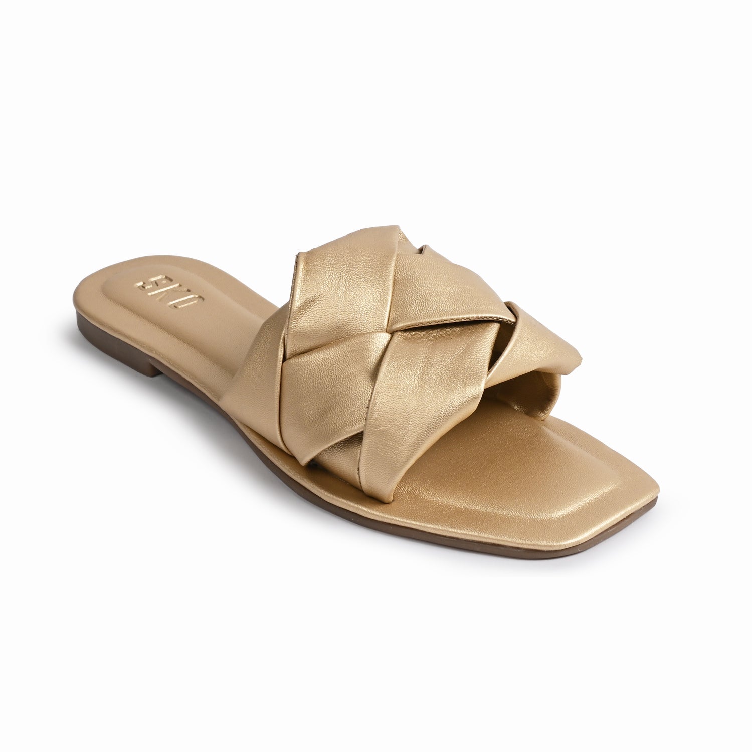 Messina Flat Sandals in Gold
