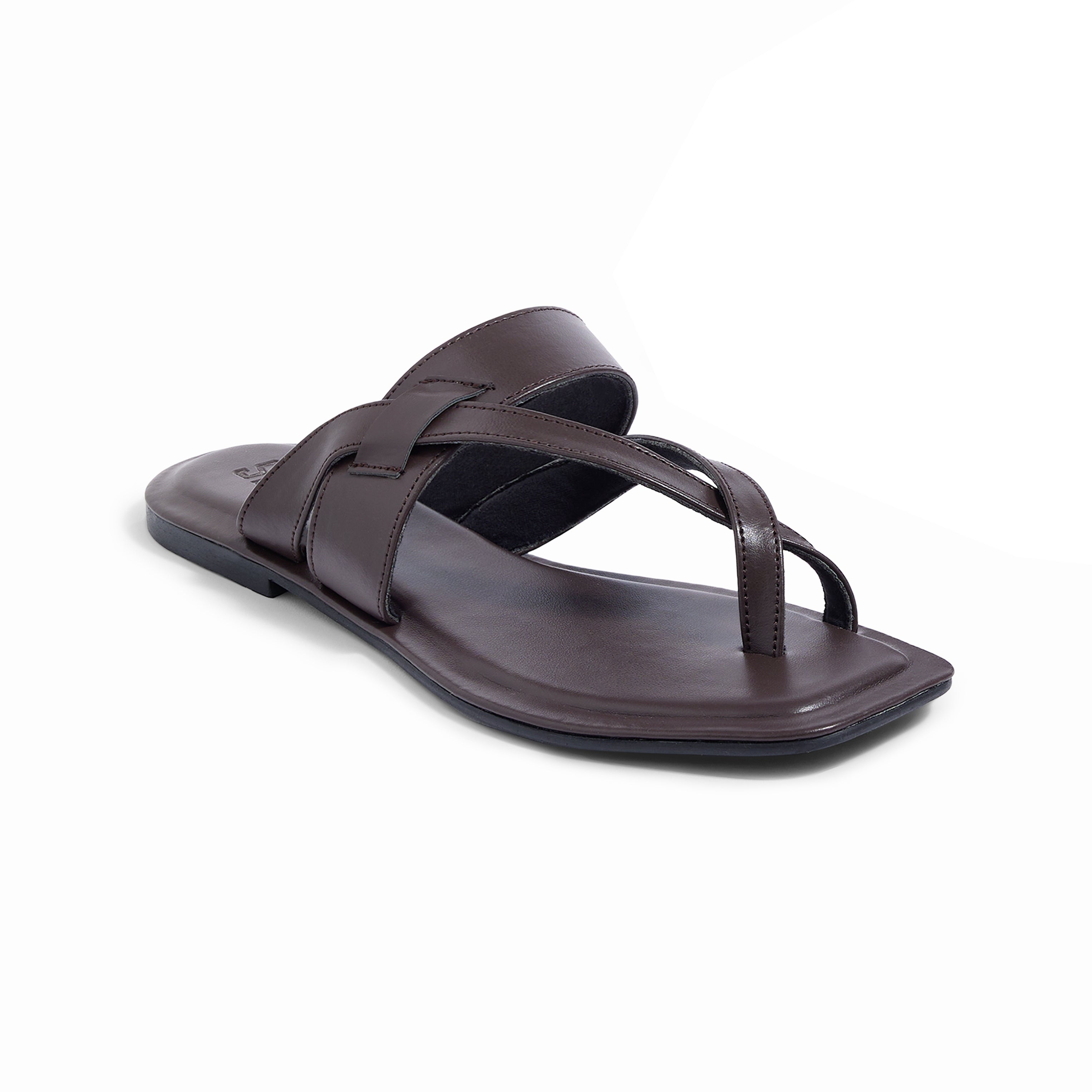 Genoa Flat Sandals in Brown