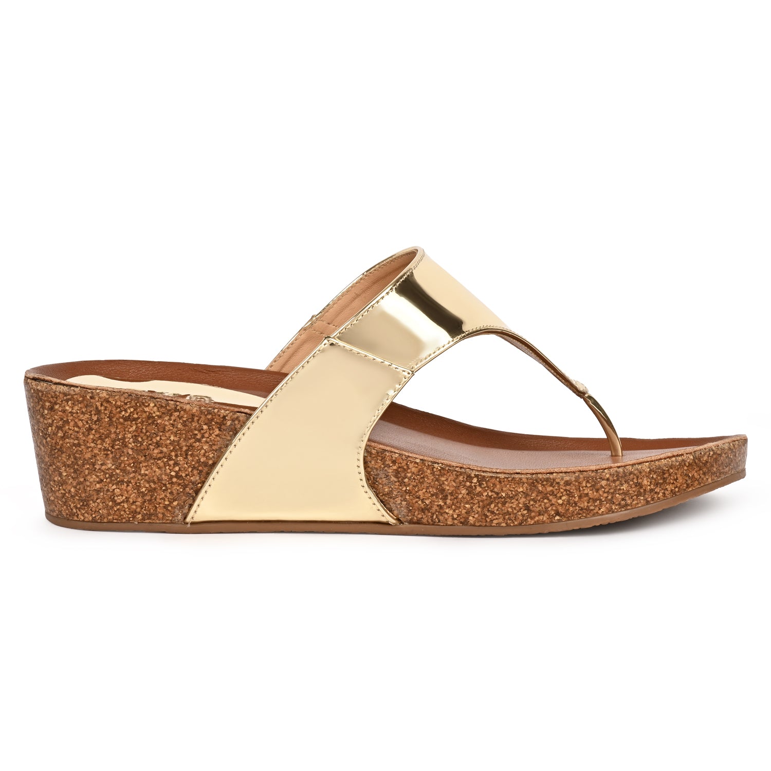 MarbellaX Cork Wedges in Gold for Women