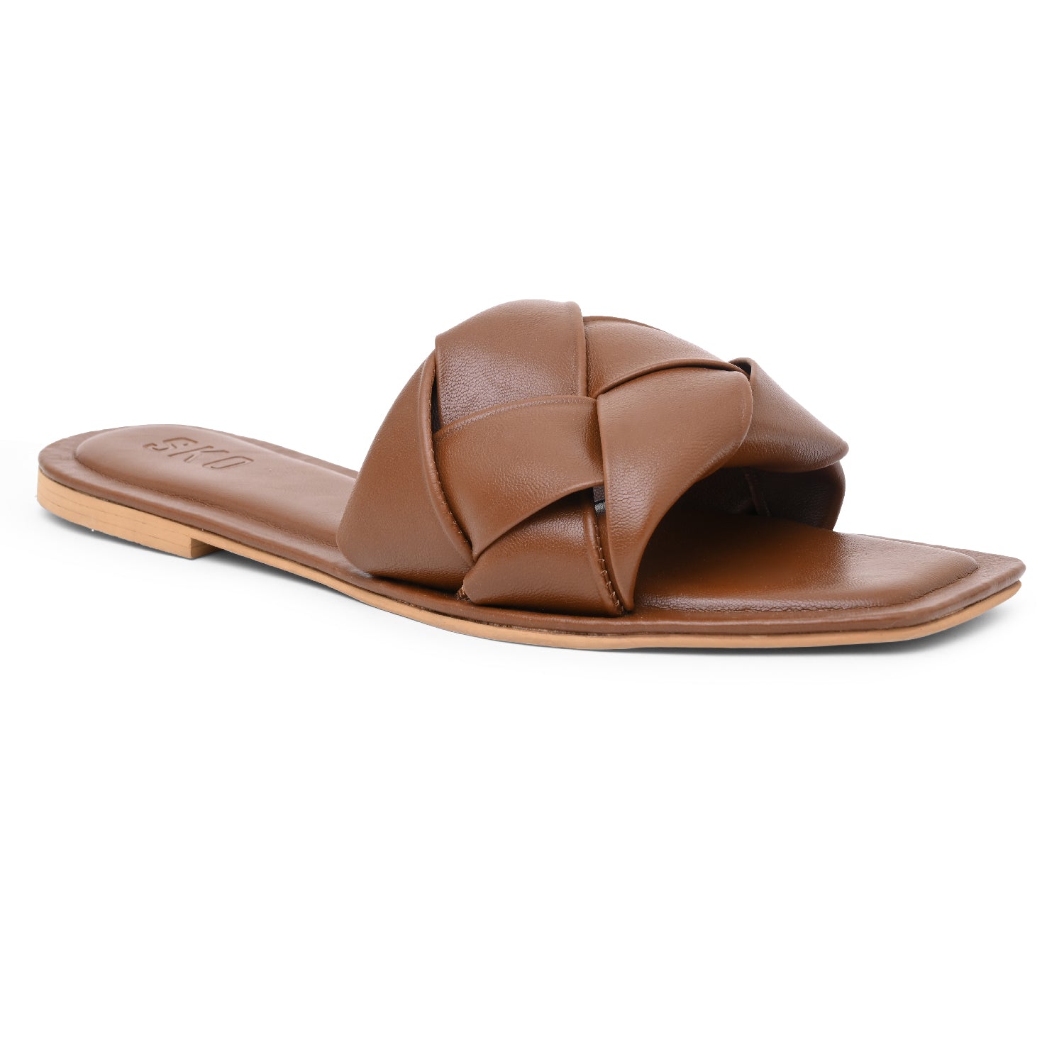 Messina Flat Sandals in Tan