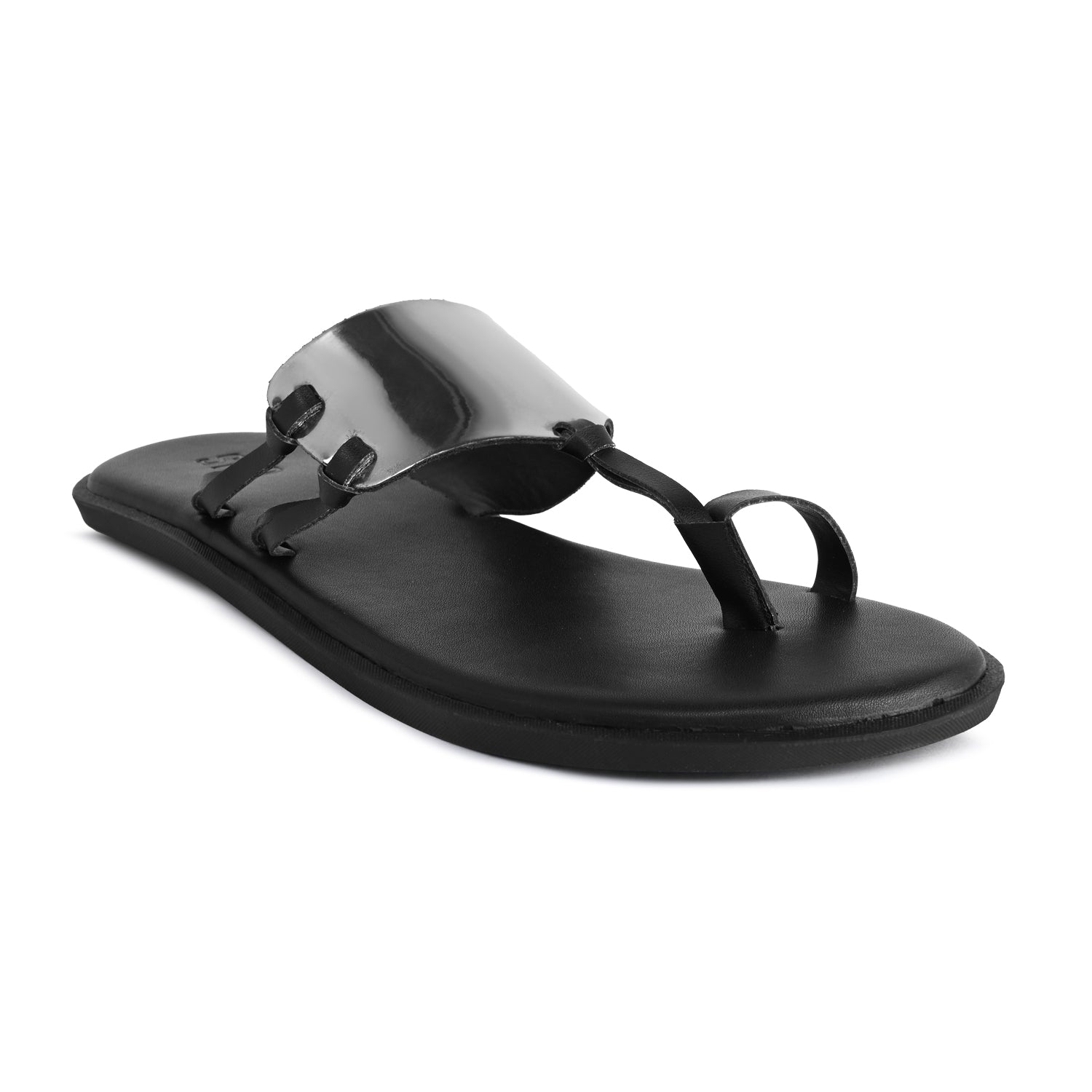 Indy Kolhapuri Slippers For Men in Silver