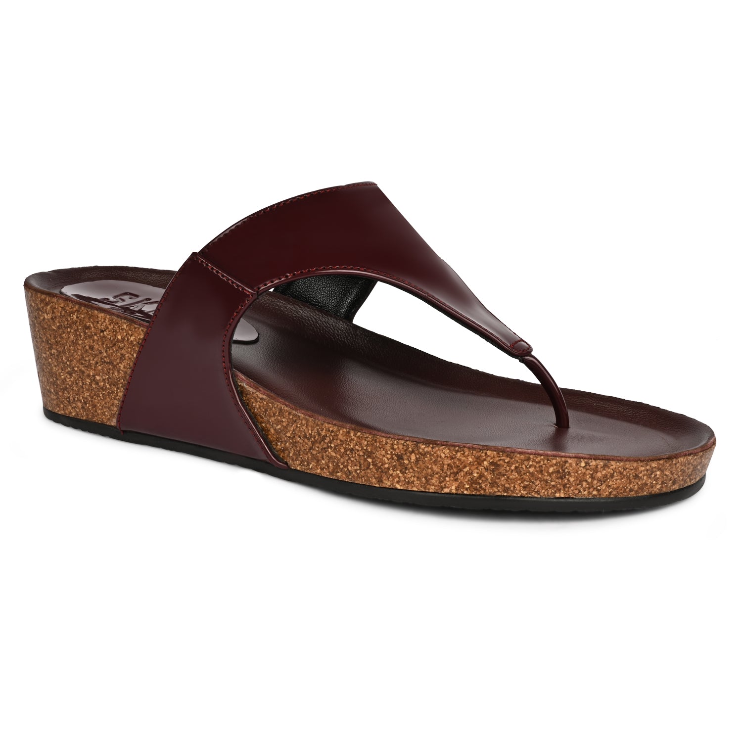 MarbellaX Cork Wedges in Maroon for Women