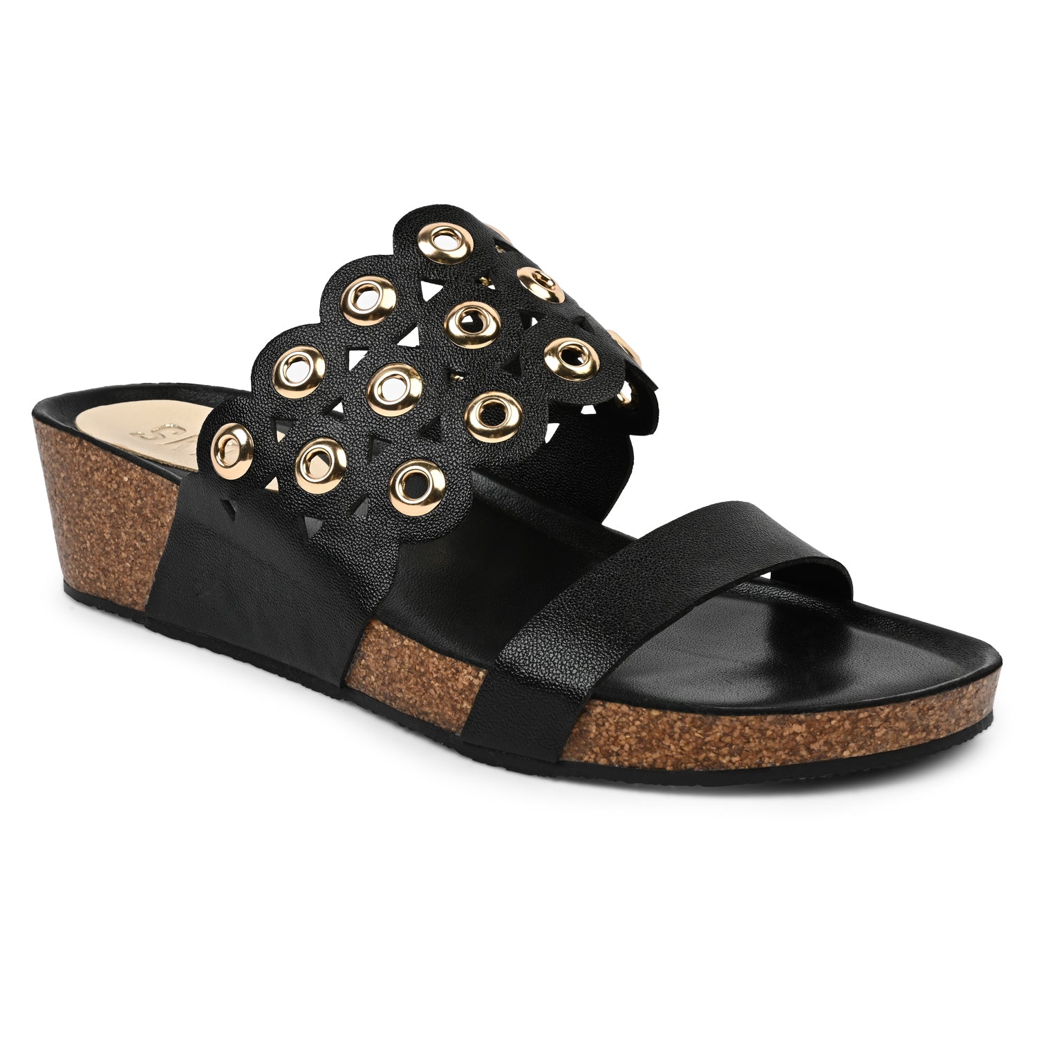 Majorca Cork Wedges in Black for Women