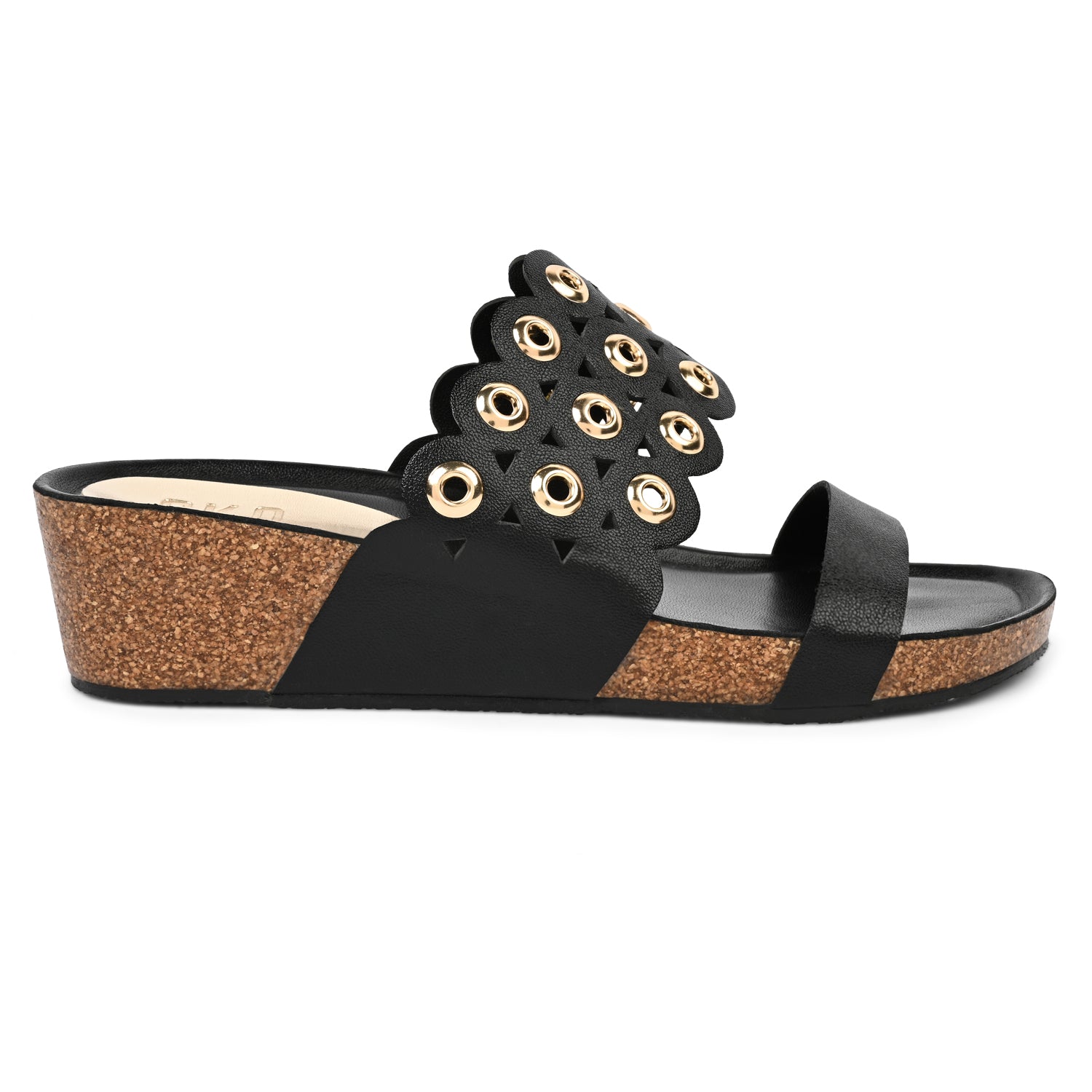 Majorca Cork Wedges in Black for Women