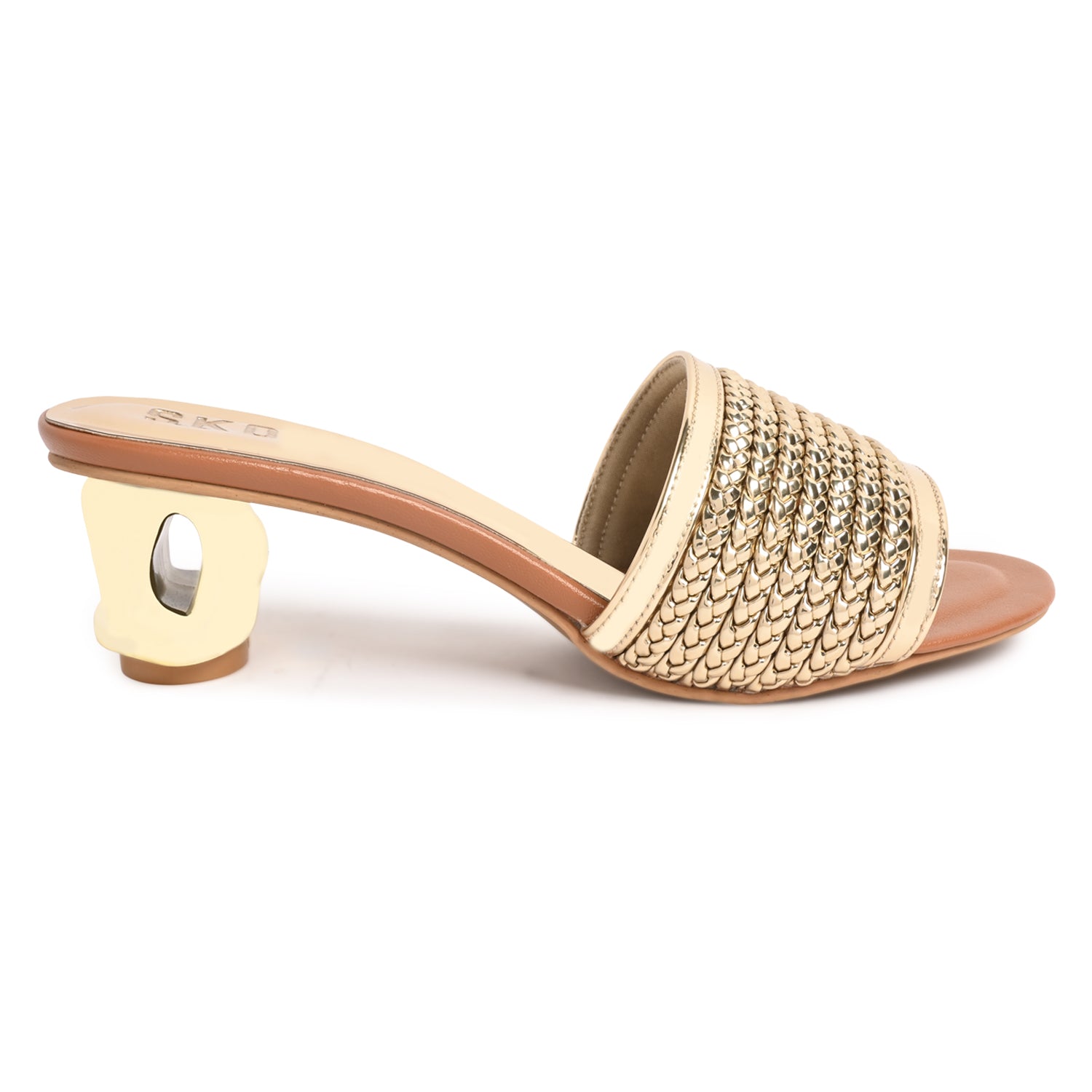 Camilla Reflective Gold Heels For Women