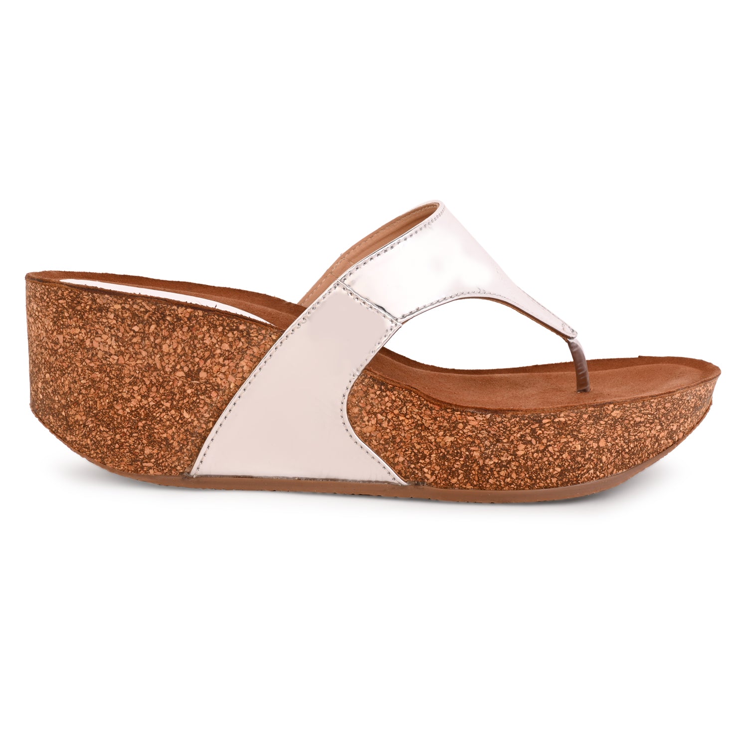 Marbella Cork Wedges in Silver for Women