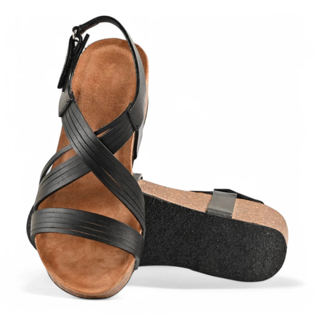 Vigo Cork Wedges in Black for Women