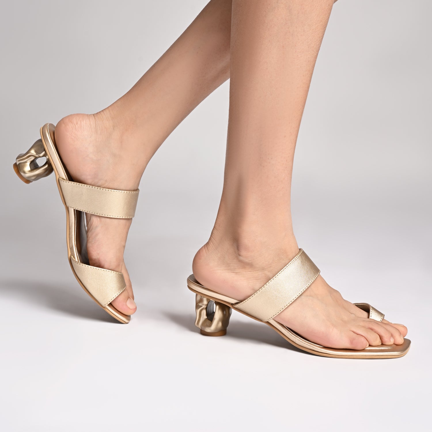 Dahlia Champagne Gold Heels For Women