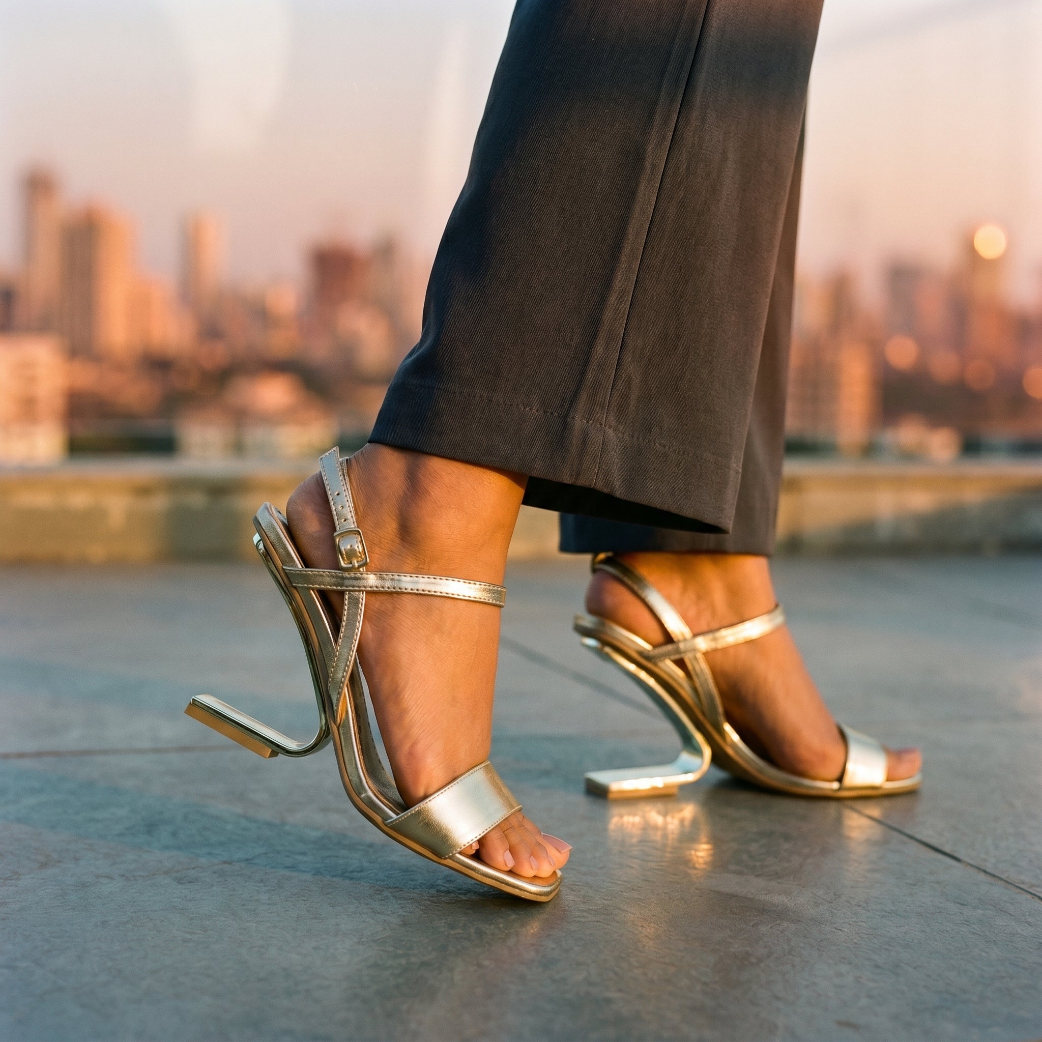 Fondi Gold Heels For Women