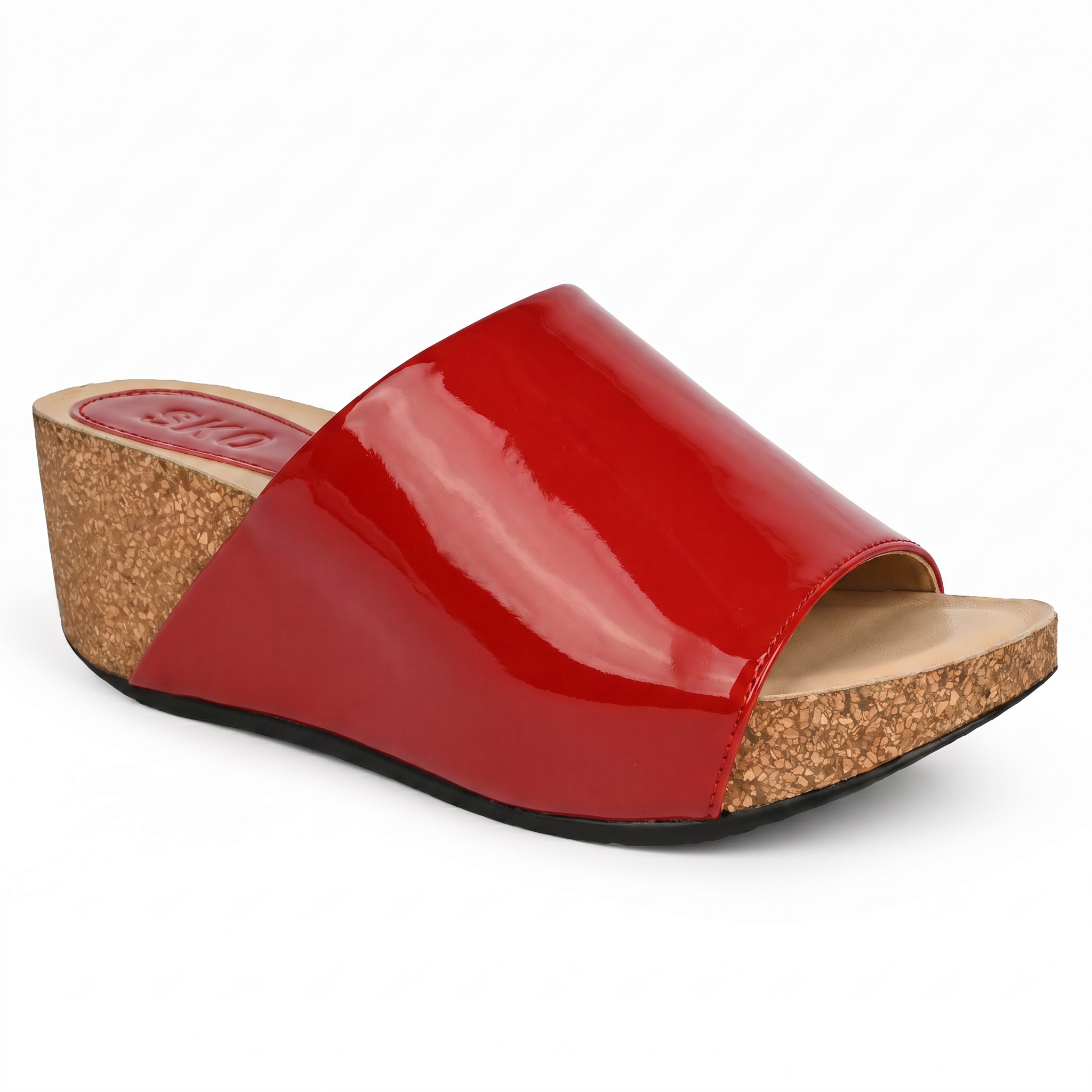 Granada Cork Wedges in Red Patent for Women
