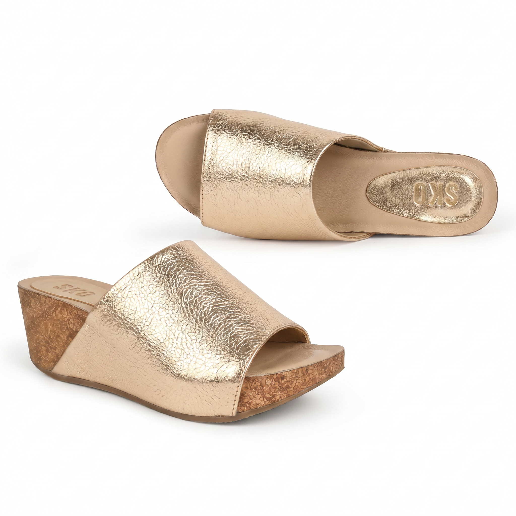Granada Cork Wedge in Gold