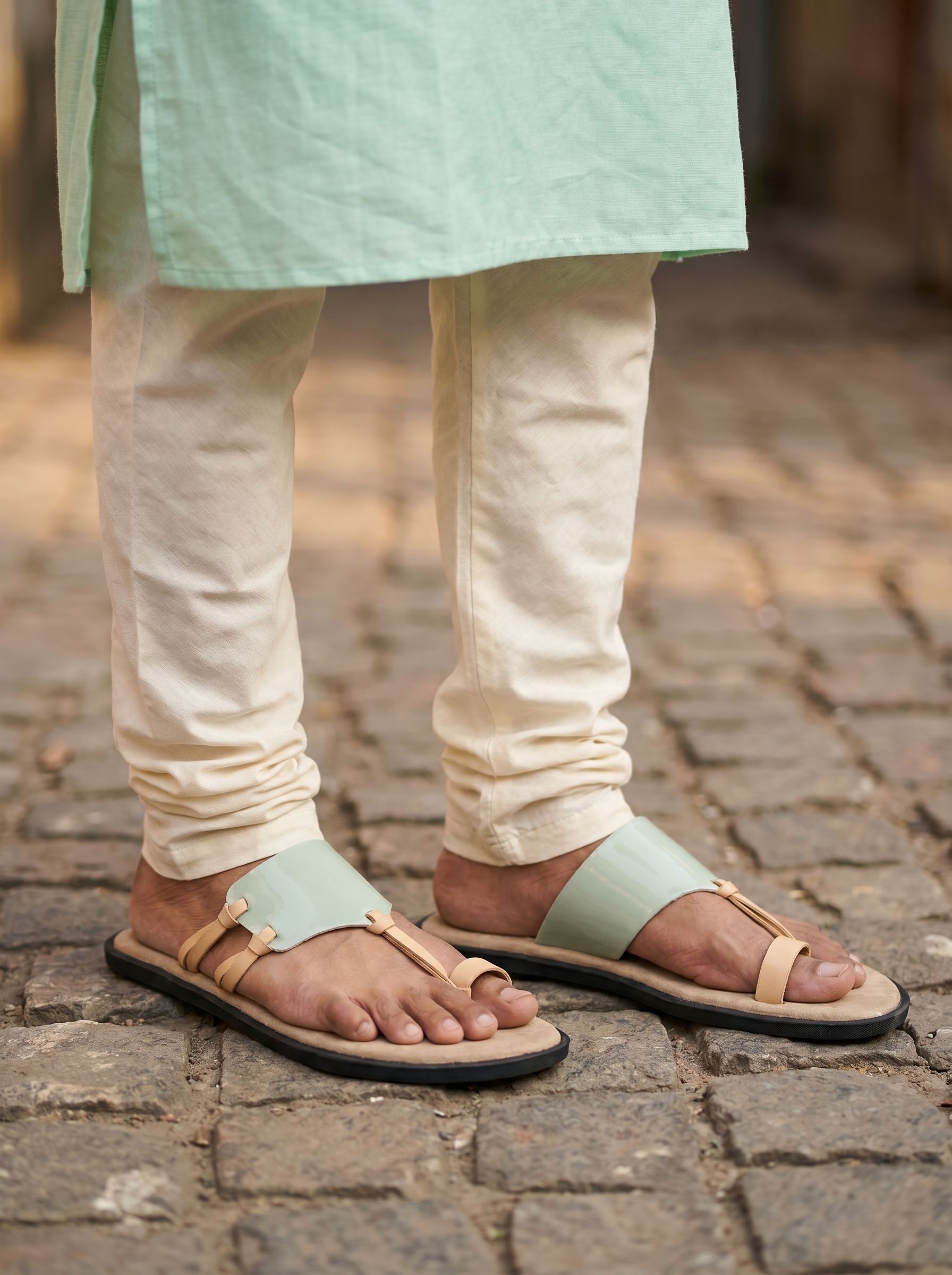 Indy Green Kolhapuri Slippers For Men